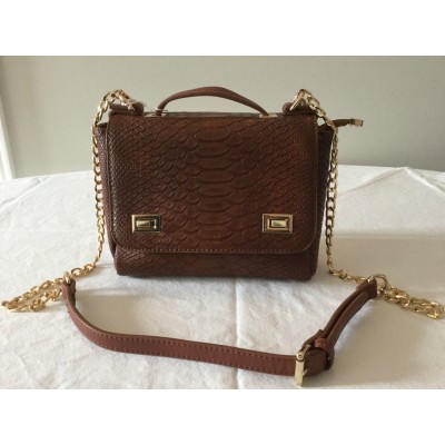Small brown faux leather bag